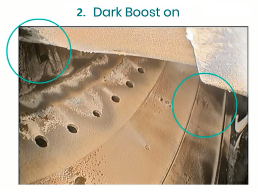 工業內窺鏡檢測圖像(未啟用暗部增強) 工業內窺鏡檢測圖像(啟用暗部增強)