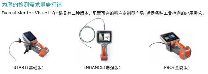 韋林工業內窺鏡MViQ+的三種版本 韋林工業內窺鏡MViQ+的三種版本